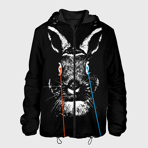 Мужская куртка Черный кролик стреляет лазерами из глаз / 3D-Черный – фото 1