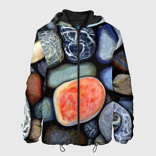 Мужская куртка Цветные камушки / 3D-Черный – фото 1