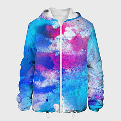 Куртка с капюшоном мужская Радужная абстракция, цвет: 3D-белый