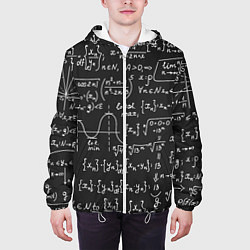 Куртка с капюшоном мужская Геометрические формулы, цвет: 3D-белый — фото 2