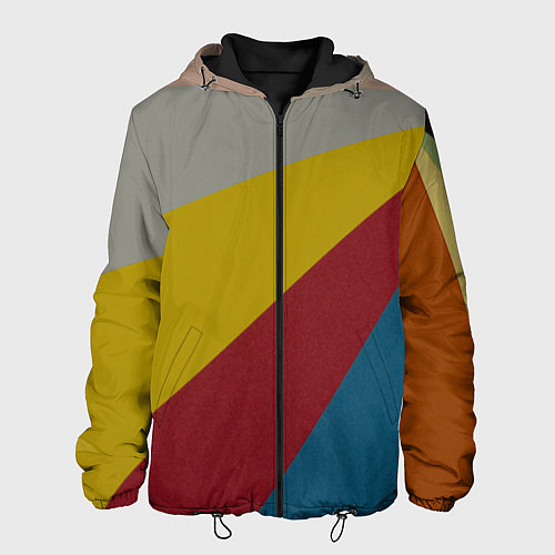 Мужская куртка Разнoцветные линии / 3D-Черный – фото 1