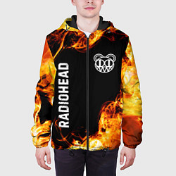Куртка с капюшоном мужская Radiohead и пылающий огонь, цвет: 3D-черный — фото 2
