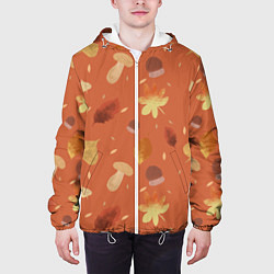 Куртка с капюшоном мужская Осень в лесу, цвет: 3D-белый — фото 2