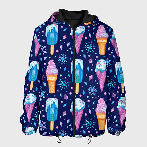 Мужская куртка Новогоднее мороженое / 3D-Черный – фото 1