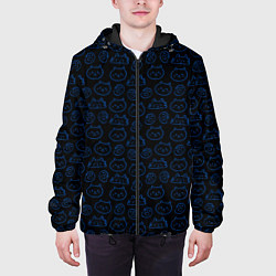 Куртка с капюшоном мужская Мультяшные мордочки, цвет: 3D-черный — фото 2