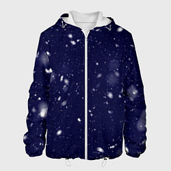 Куртка с капюшоном мужская Снежная новогодняя ночь, цвет: 3D-белый