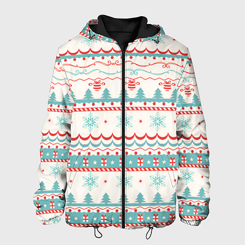 Мужская куртка Новогодний свитер, но без оленей / 3D-Черный – фото 1