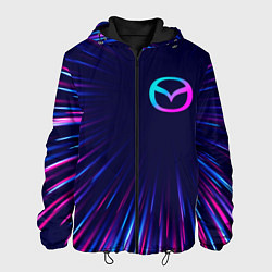 Куртка с капюшоном мужская Mazda neon speed lines, цвет: 3D-черный
