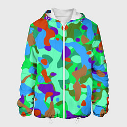 Куртка с капюшоном мужская Абстракция цвета, цвет: 3D-белый