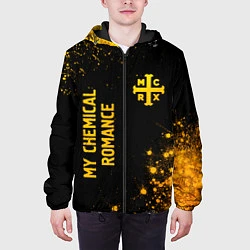 Куртка с капюшоном мужская My Chemical Romance - gold gradient: надпись, симв, цвет: 3D-черный — фото 2
