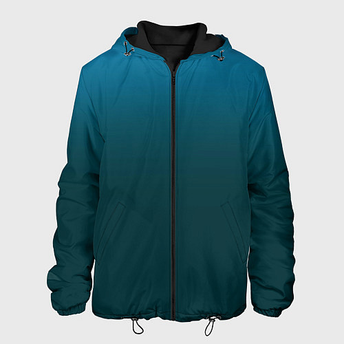 Мужская куртка Градиент бирюзовый / 3D-Черный – фото 1