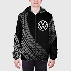 Куртка с капюшоном мужская Volkswagen tire tracks, цвет: 3D-черный — фото 2