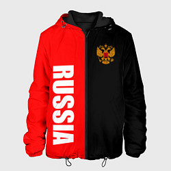 Куртка с капюшоном мужская Россия: Черно-красный, цвет: 3D-черный