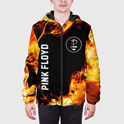 Куртка с капюшоном мужская Pink Floyd и пылающий огонь, цвет: 3D-черный — фото 2