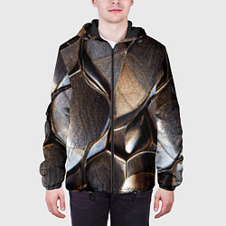 Куртка с капюшоном мужская Бронзовая чешуя дракона доспех, цвет: 3D-черный — фото 2