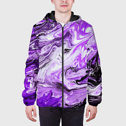 Куртка с капюшоном мужская Красочная абстракция, цвет: 3D-черный — фото 2