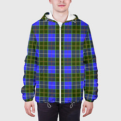 Куртка с капюшоном мужская Ткань Шотландка сине-зелёная, цвет: 3D-белый — фото 2
