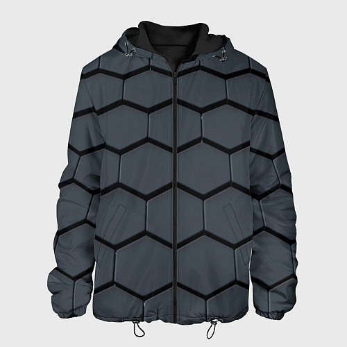 Мужская куртка Металлическая серая броня / 3D-Черный – фото 1