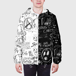 Куртка с капюшоном мужская Dead inside mood ZXC, цвет: 3D-белый — фото 2