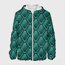 Куртка с капюшоном мужская Чешуя дракона или змеи, цвет: 3D-белый