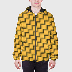 Куртка с капюшоном мужская Плетёнка - паттерн, цвет: 3D-черный — фото 2