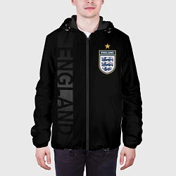 Куртка с капюшоном мужская Сборная Англии боковая полоса, цвет: 3D-черный — фото 2