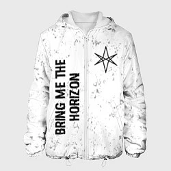 Куртка с капюшоном мужская Bring Me the Horizon glitch на светлом фоне: надпи, цвет: 3D-белый