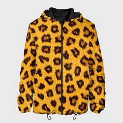 Куртка с капюшоном мужская Текстура леопарда, цвет: 3D-черный
