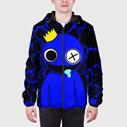 Куртка с капюшоном мужская Радужные друзья - персонаж Синий, цвет: 3D-черный — фото 2