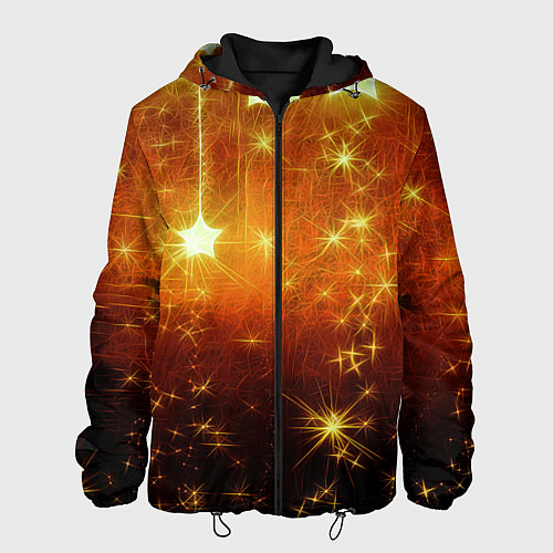 Мужская куртка Золотистае звёзды / 3D-Черный – фото 1