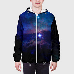 Куртка с капюшоном мужская Звёздное небо, цвет: 3D-белый — фото 2