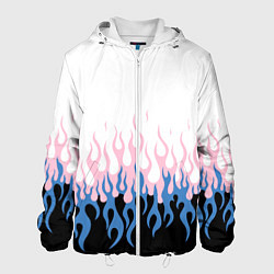 Куртка с капюшоном мужская Ледяное пламя, цвет: 3D-белый