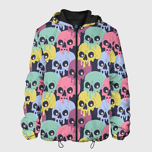 Мужская куртка Черепа разноцветные спрей / 3D-Черный – фото 1