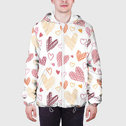 Куртка с капюшоном мужская Hearts world, цвет: 3D-белый — фото 2