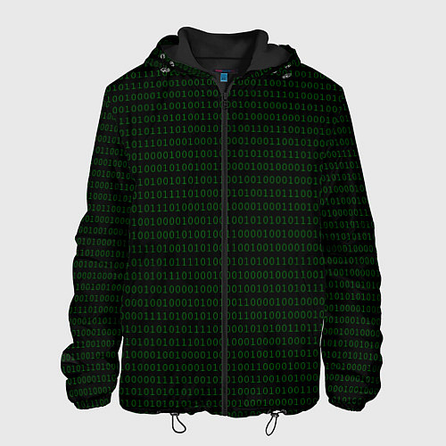 Мужская куртка Однотонный двоичный код / 3D-Черный – фото 1