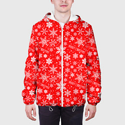 Куртка с капюшоном мужская Merry christmas new year, цвет: 3D-белый — фото 2