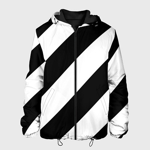 Мужская куртка Черно-белые полосы / 3D-Черный – фото 1
