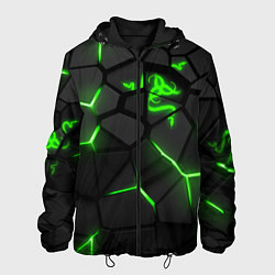 Куртка с капюшоном мужская Razer green neon, цвет: 3D-черный