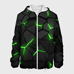 Куртка с капюшоном мужская Green neon steel, цвет: 3D-белый