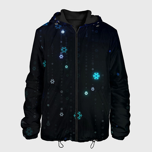 Мужская куртка Снежиночки / 3D-Черный – фото 1