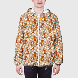 Куртка с капюшоном мужская Шахматная битва, цвет: 3D-белый — фото 2