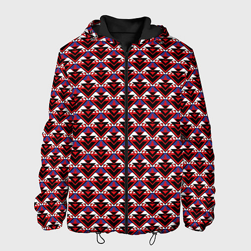 Мужская куртка Геометрический скандинавский зимний узор / 3D-Черный – фото 1
