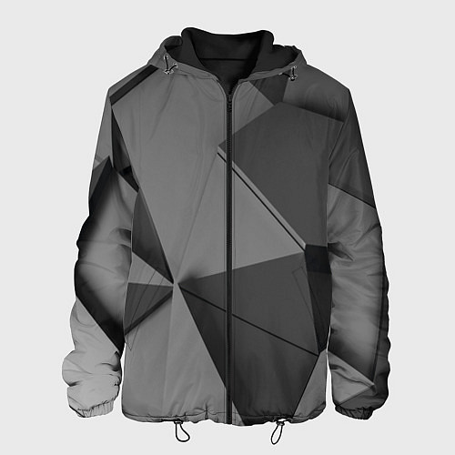 Мужская куртка Серые геометрические фигуры / 3D-Черный – фото 1