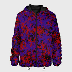 Куртка с капюшоном мужская Синие и красные пятна, цвет: 3D-черный