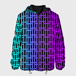 Куртка с капюшоном мужская Неоновая клетка, цвет: 3D-черный