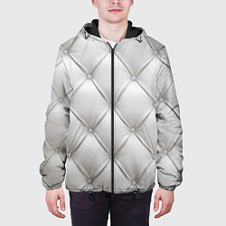 Куртка с капюшоном мужская Стёганая мебельная кожа - texture, цвет: 3D-черный — фото 2