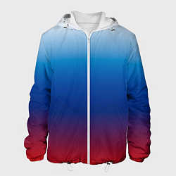 Куртка с капюшоном мужская Триколор Росии - градиент, цвет: 3D-белый