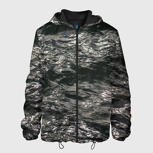 Мужская куртка Солнечный свет на текстуре воды / 3D-Черный – фото 1