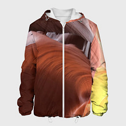 Куртка с капюшоном мужская Изогнутые натуральные стены цвета, цвет: 3D-белый