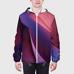 Куртка с капюшоном мужская Текстурная волна, цвет: 3D-белый — фото 2